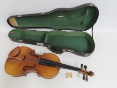 A cased Skylark violin with case, 675mm long