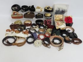 A quantity of forty-one fashion belts including Paul Smith, Iceberg, Mulberry, Paris House, Hobbs &