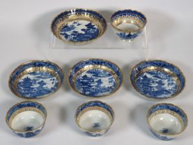 Three matching 18th/19thC. Chinese porcelain tea b