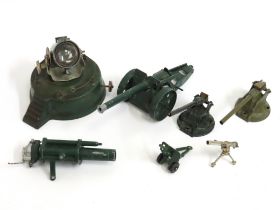 A Britains cannon & other similar items, some faul