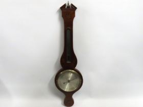 A 19thC. mahogany barometer by C. Aiano, Canterbur