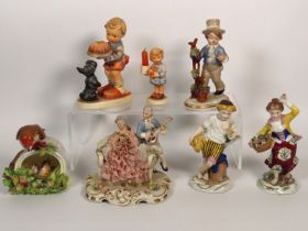 Two 19thC. porcelain figures with gold anchor mark