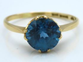 A Swedish 18ct gold ring set with zircon, 2.7g, st