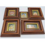 Five framed original Gillian Litchfield miniature