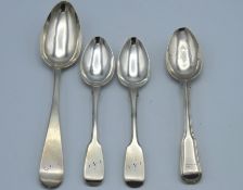 An 1822 Newcastle silver spoon by Thomas Watson, an 1841 London silver spoon by Boyton, an 1820 Lond