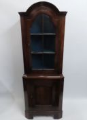 A 19thC. mahogany corner cabinet, 1870mm x 660mm a