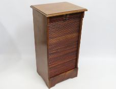 A mahogany tambour roll front filing cabinet, 900m