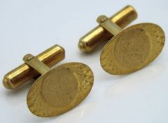 A pair of 9ct gold cufflinks, 5.5g, 18mm x 12mm