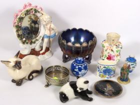 A selection of mixed ceramic & glass items includi
