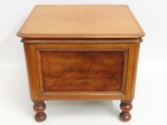 A 19thC. mahogany commode with lift up top & fold