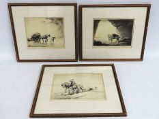 Three framed George Squires hand signed prints, ti