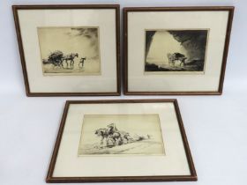 Three framed George Squires hand signed prints, ti