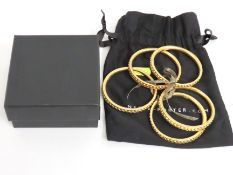 Five 'Net-a-Porter' costume bangles with box & bag
