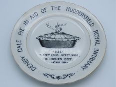 A 1928 Denby Dale Pie Plate in aid of Huddersfield