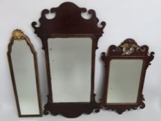 Two 19thC. mahogany framed mirrors, some faults, t