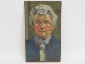 An early 20thC. unframed portrait oil on hardwood