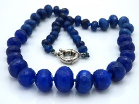A sodalite necklace with faceted blue beads, 515mm