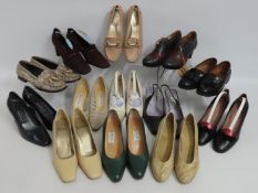A selection of thirteen pairs of fashion shoes including designers Charles Jourdan, Baldini, Pikolin