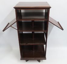 A 19thC. mahogany revolving bookcase, lacking lowe