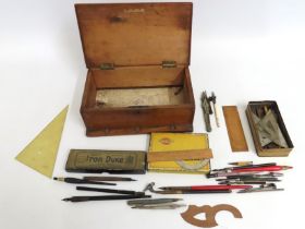A boxed selection of draughtsman items including b