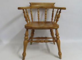 A beech smokers chair, approx. 784mm high to back