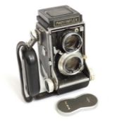 A Mamiyaflex twin lens camera