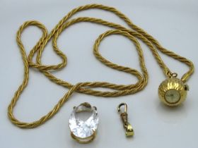 A Monet necklace with Milius watch pendant twinned