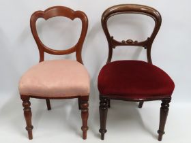 Two 19thC. dining chairs, highest to back 880mm
