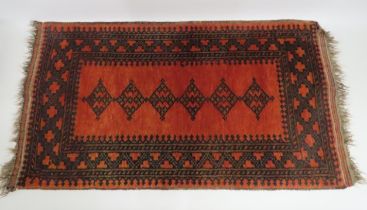 An Afghan wool Kilim style rug, 1360mm x 780mm excluding fringe