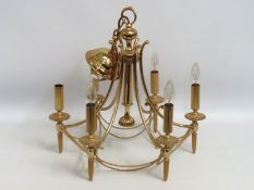 A decorative, brass ceiling light fitting, 475mm w