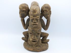A 19thC. African tribal art shrine style carving,
