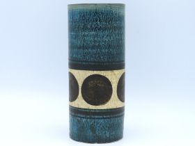 A Troika St. Ives cylinder vase, signed HC, 158mm