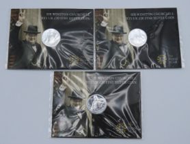 Three packaged Royal Mint 2015 Sir Winston Churchi