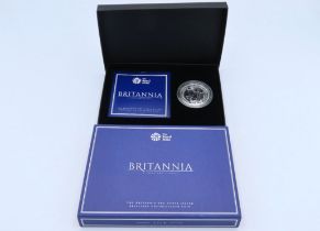 A boxed Royal Mint 2016 Britannia one ounce silver