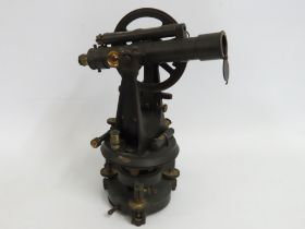 A Stanley brass theodolite, patent 111347, damage