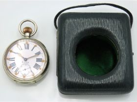 An 8 day Swiss pocket watch with illuminated dial