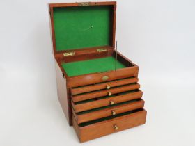 A Victorian mahogany specimen case with brass fitt