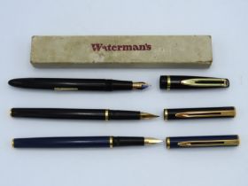 Three Waterman fountain pens including shorthand 1