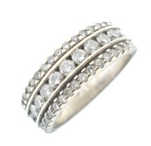 Diamond three-row dress ring