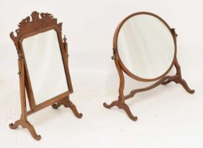 Two early 19th century mahogany swing dressing mirrors