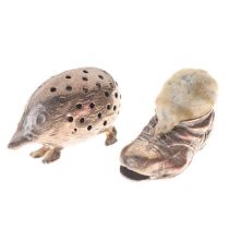 Two late 20th century silver novelty pin cushions