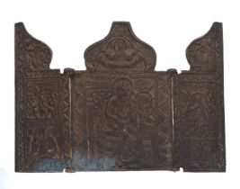 Cast bronze Orthordox triptych