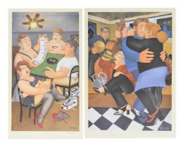 Beryl Cook (1926-2008) - Pair of signed prints - 'Strip Poker' and 'Shall we Dance'