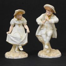 Royal Worcester - Pair of figural vases