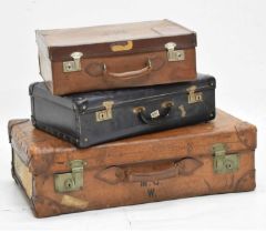 Early 20th century luggage case and two other cases