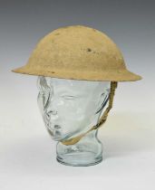 Second World War Brodie steel helmet in desert camouflage