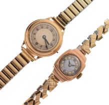 Two 9ct gold cased lady's cocktail watches