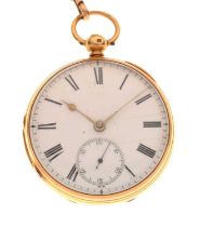 Edwardian 18ct open faced pocket watch, H. Fowle, Red Hill