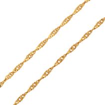 Yellow metal twist link necklace
