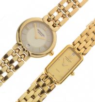 Raymond Weil - Two lady's 18ct gold electroplated cocktail watches